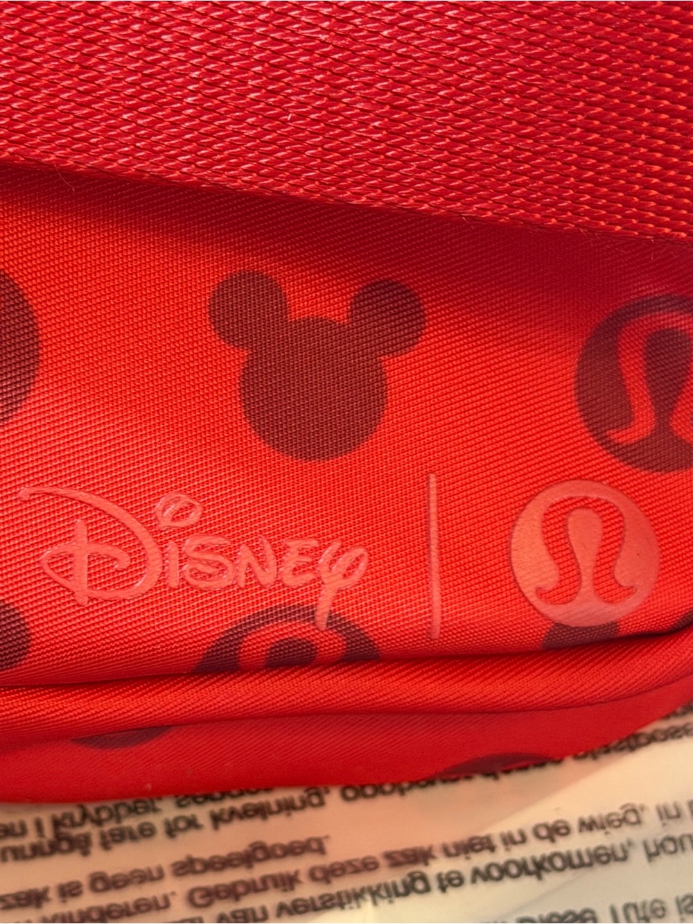 LULULEMON athletica Red Mickey Print Mini Fanny pack Belt Bag - Picture 10 of 16